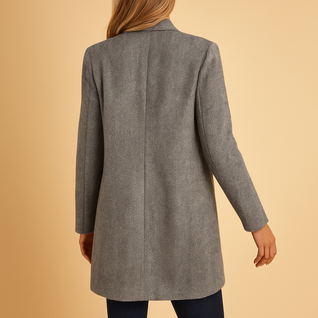 Long casual coat with print for women