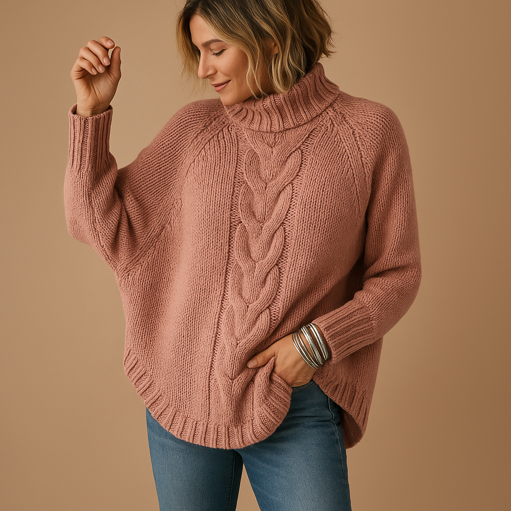 Long chunky knit sweater for women.