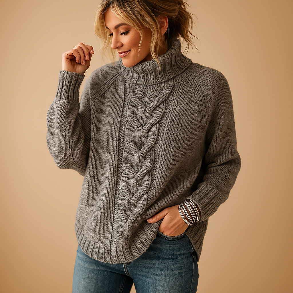Long chunky knit sweater for women.