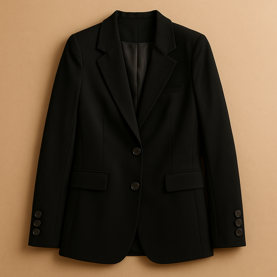 Long blazer with timeless design for women.