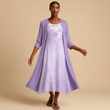 Long dress with blouse jacket for women.