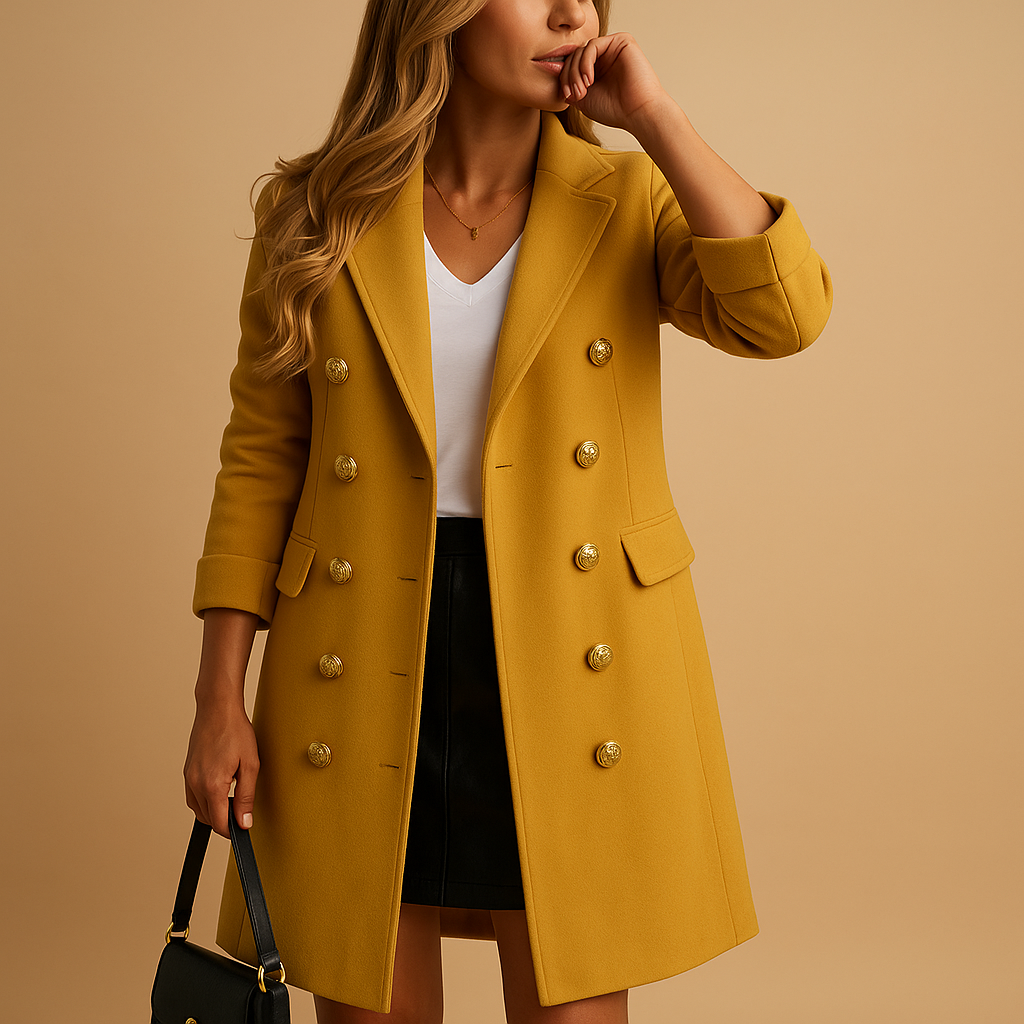 Long trench coat with belt for women