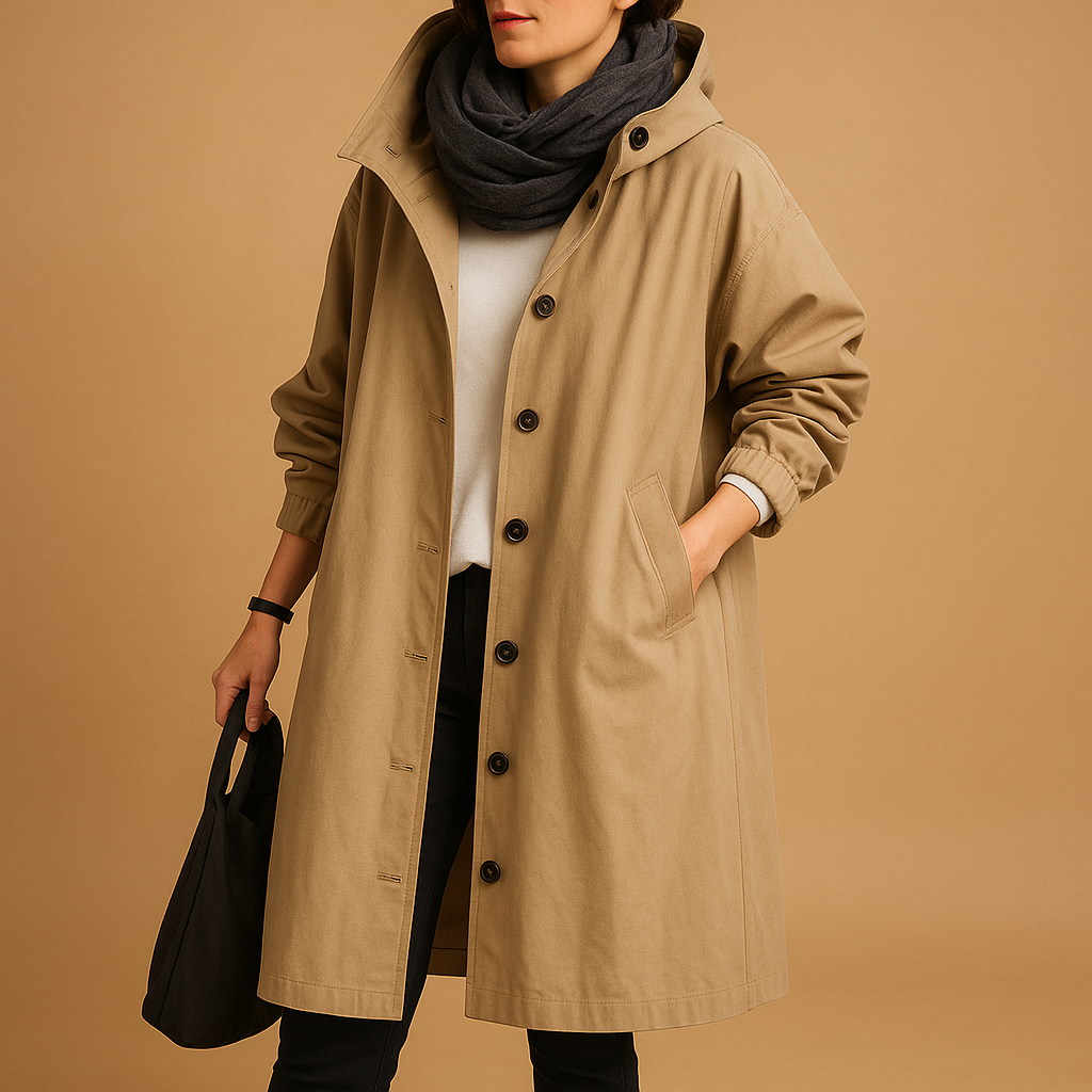Long waterproof raincoat for women