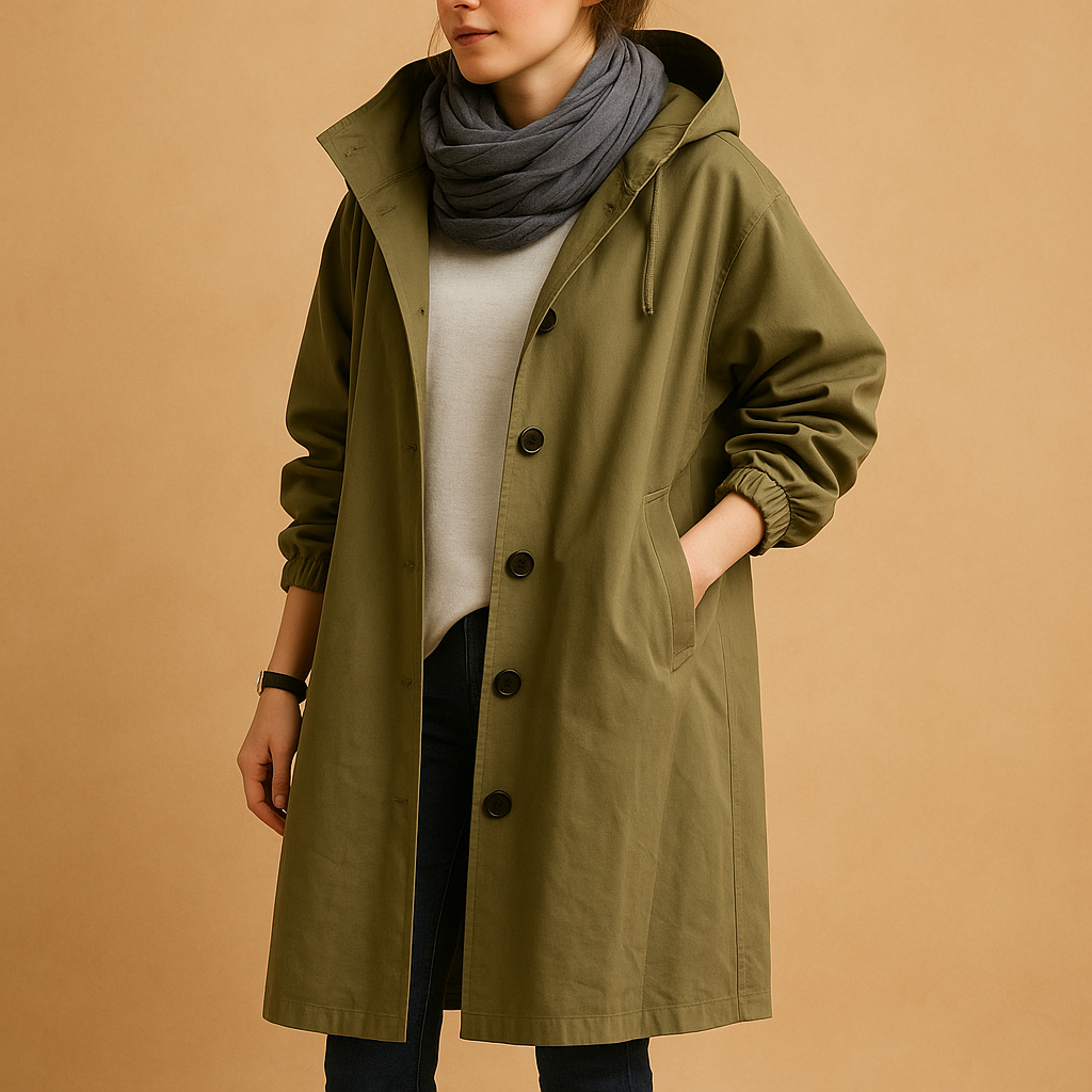 Long waterproof raincoat for women
