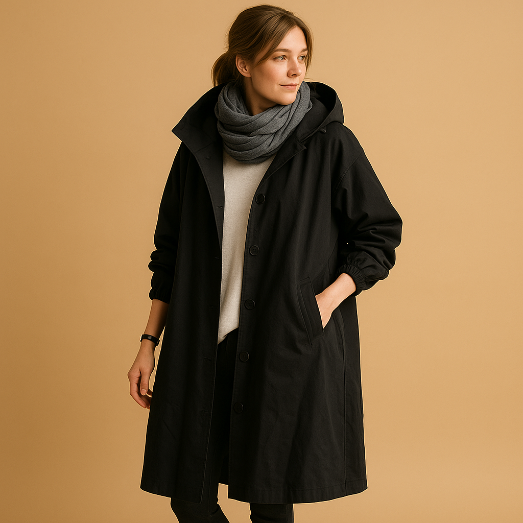Long waterproof raincoat for women