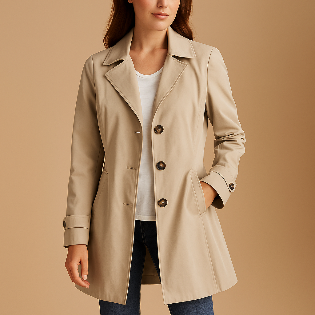 Long windproof raincoat for women