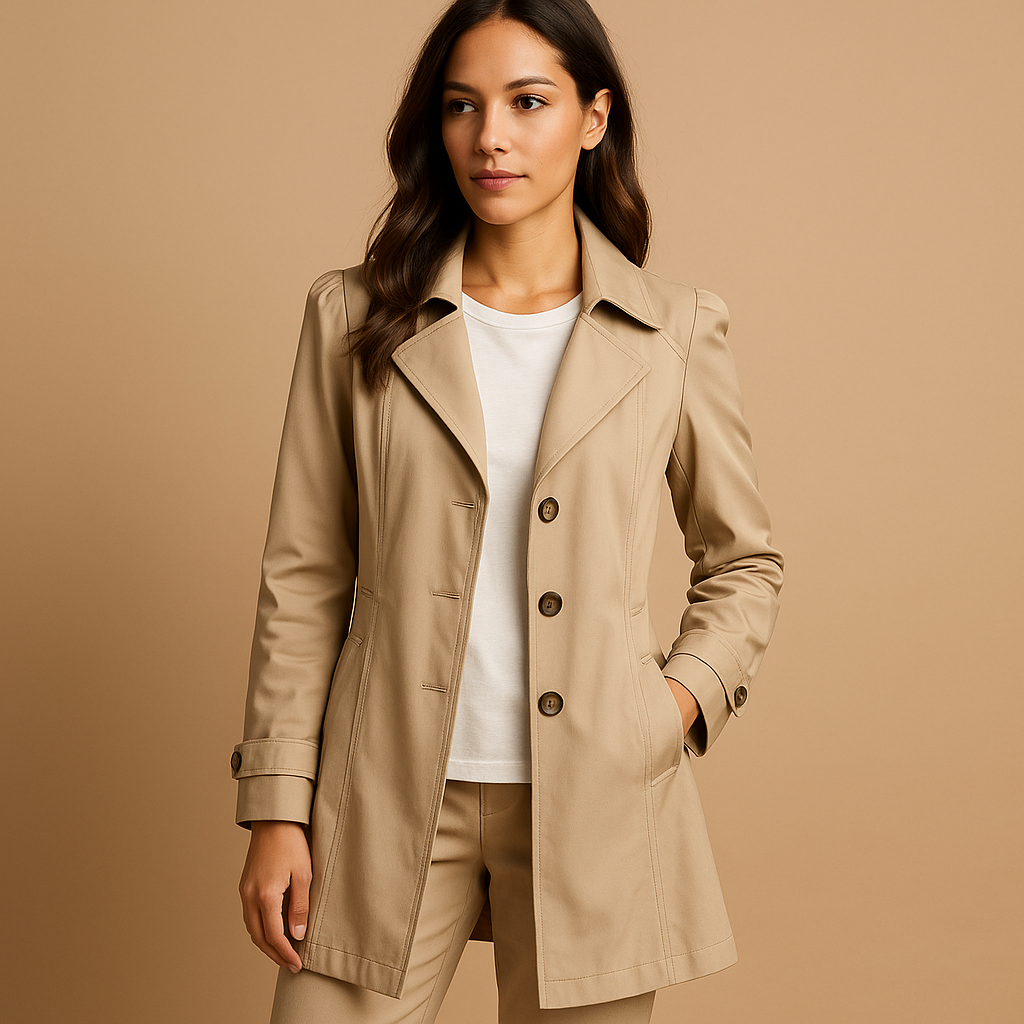 Long windproof raincoat for women