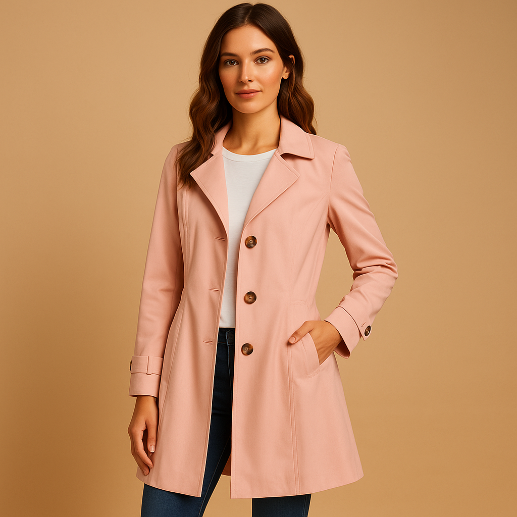 Long windproof raincoat for women