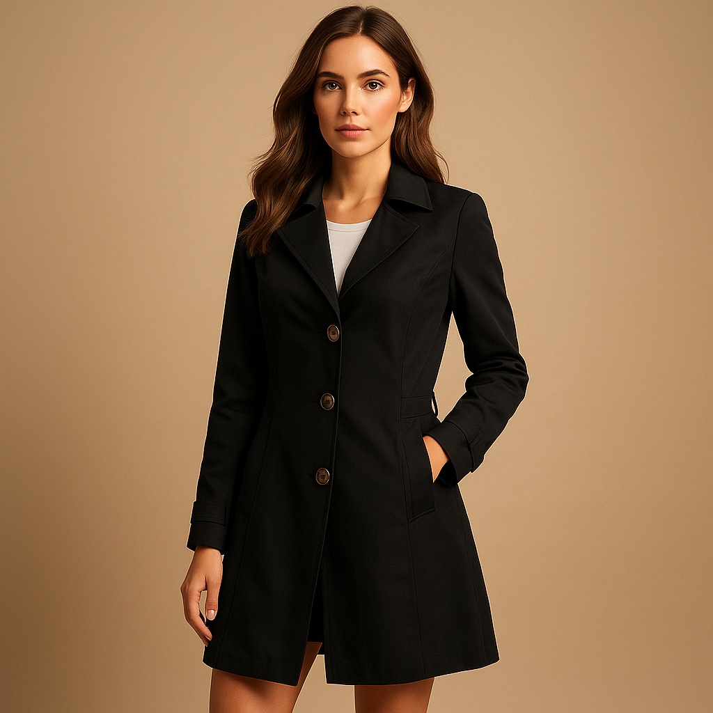 Long windproof raincoat for women