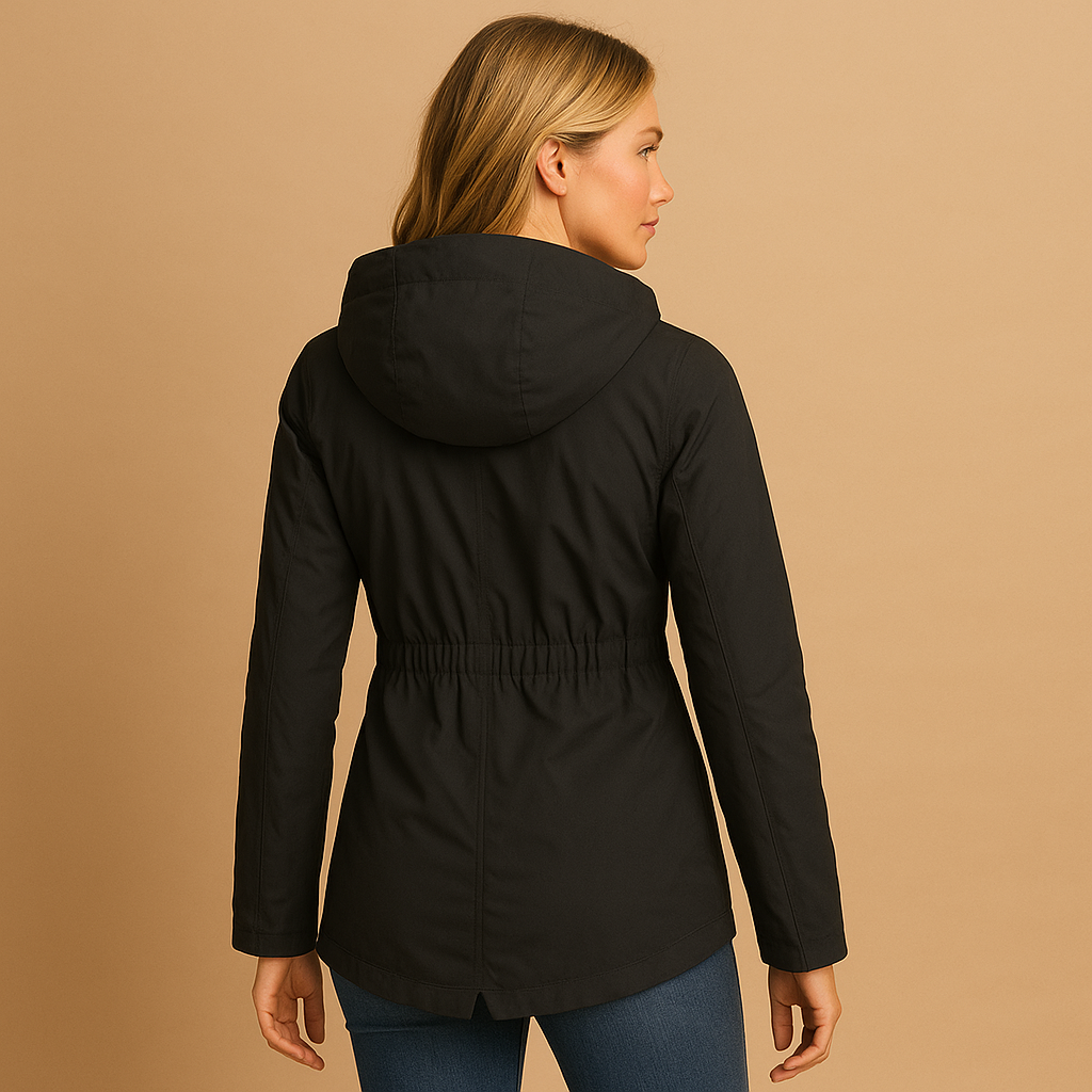 Long winter coat with an elegant cut for women