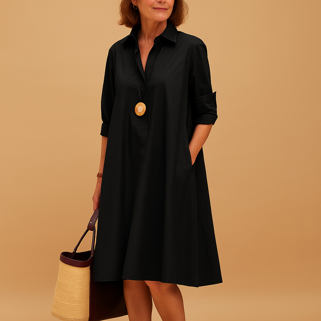 Spring dress with an elegant fit and lightweight fabric for women.