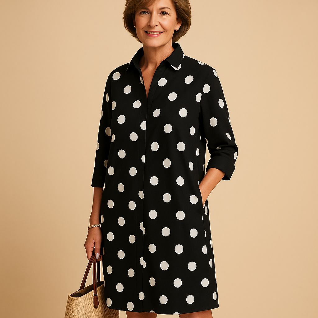 Spring dress with an elegant fit and lightweight fabric for women.