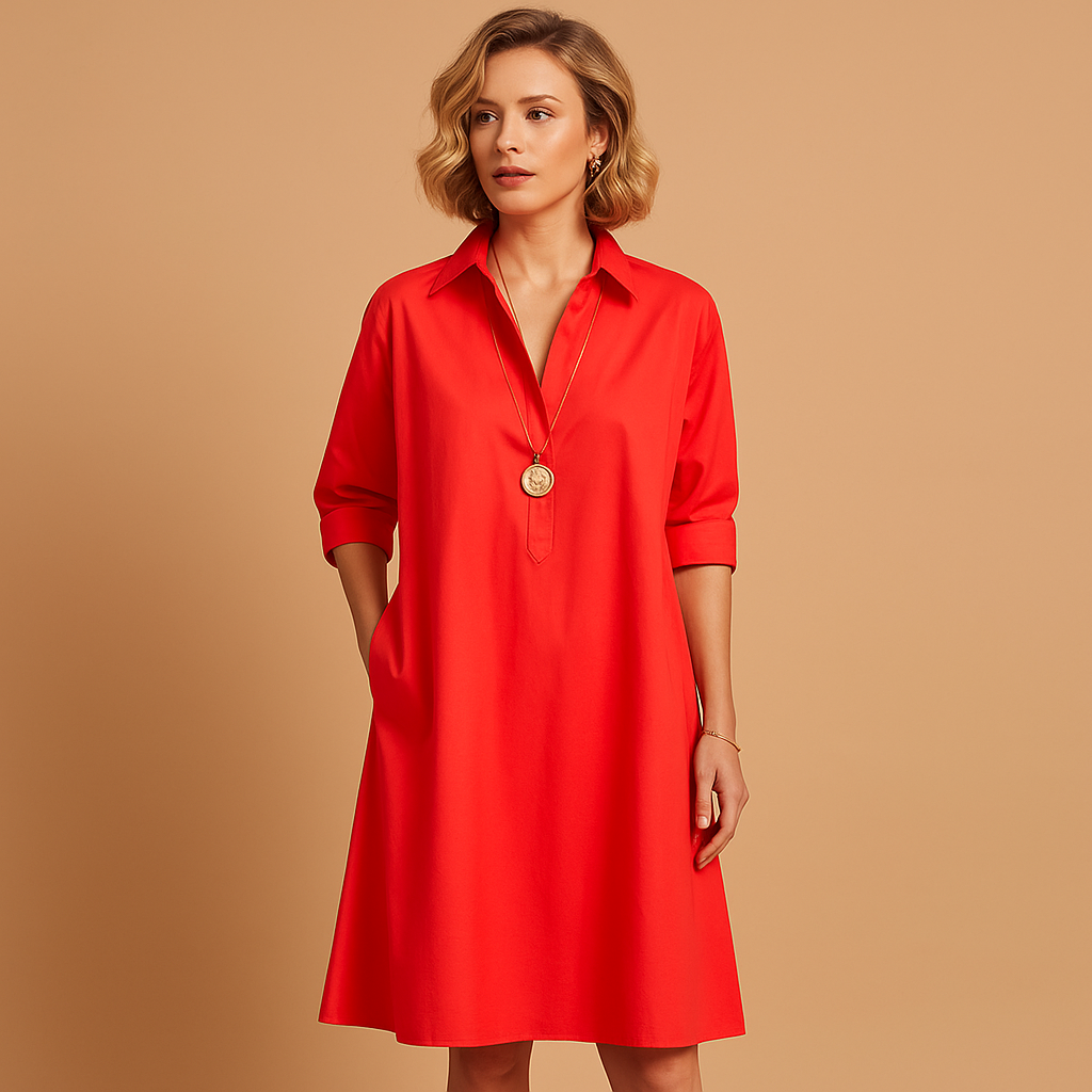 Spring dress with an elegant fit and lightweight fabric for women.