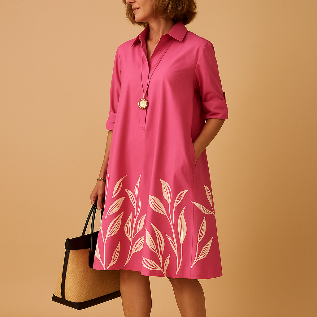 Spring dress with an elegant fit and lightweight fabric for women.