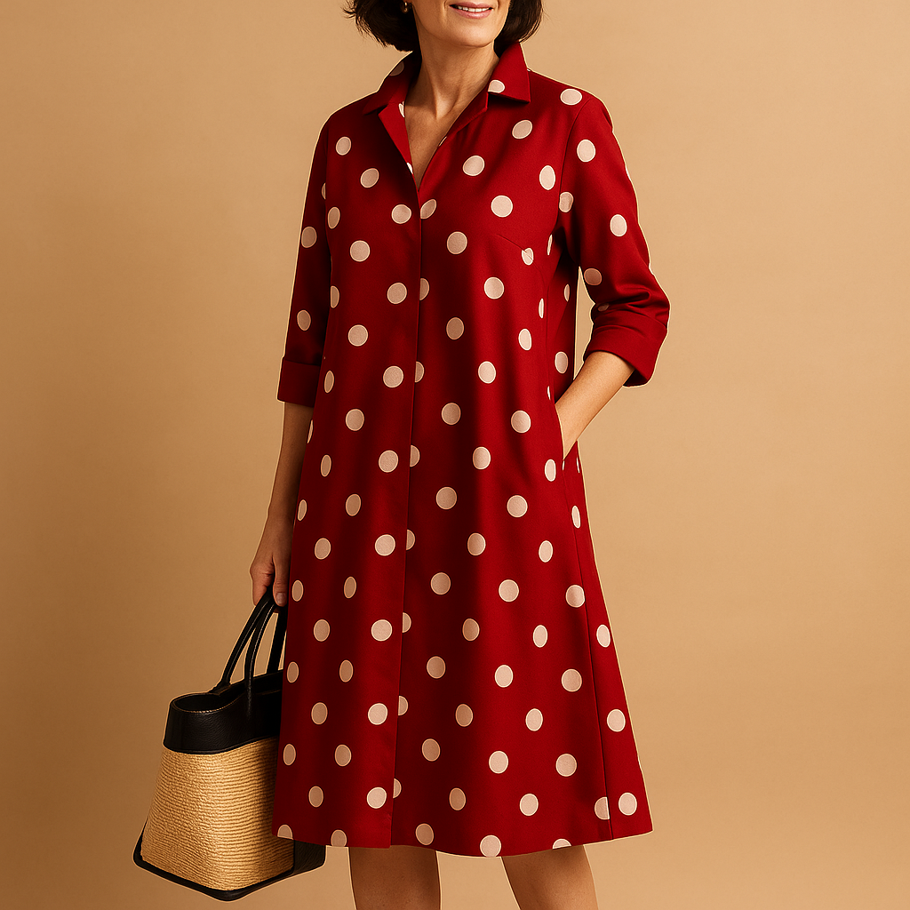 Spring dress with an elegant fit and lightweight fabric for women.