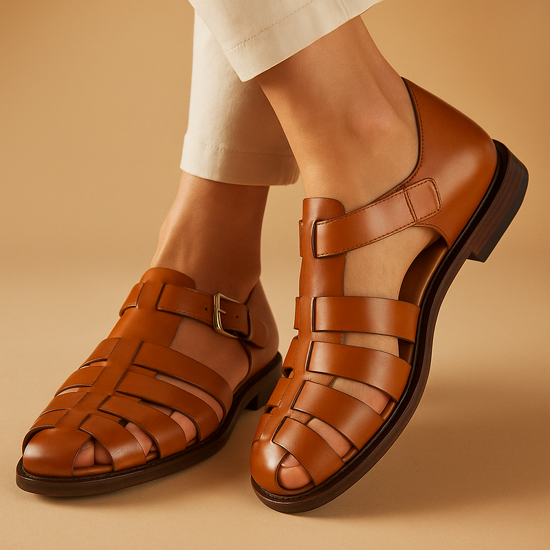 Stylish leather sandals for women with a comfortable fit.