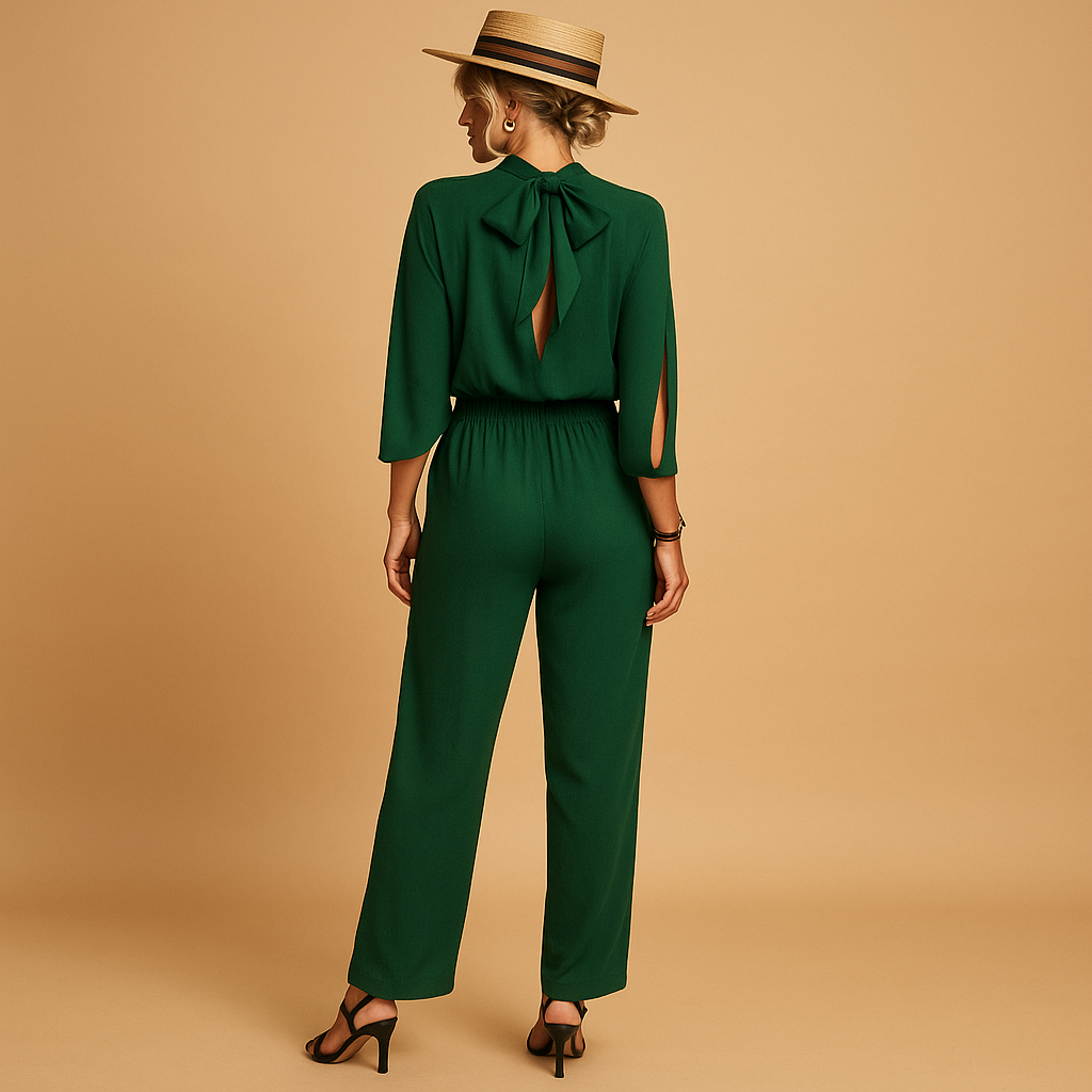 Lightweight summer jumpsuit with adjustable straps for women.