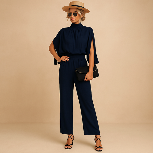 Lightweight summer jumpsuit with adjustable straps for women.
