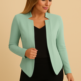Lightweight blazer with lapel collar for women.