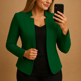 Lightweight blazer with lapel collar for women.