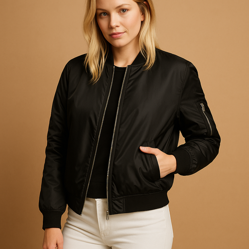 Lightweight bomber jacket for women
