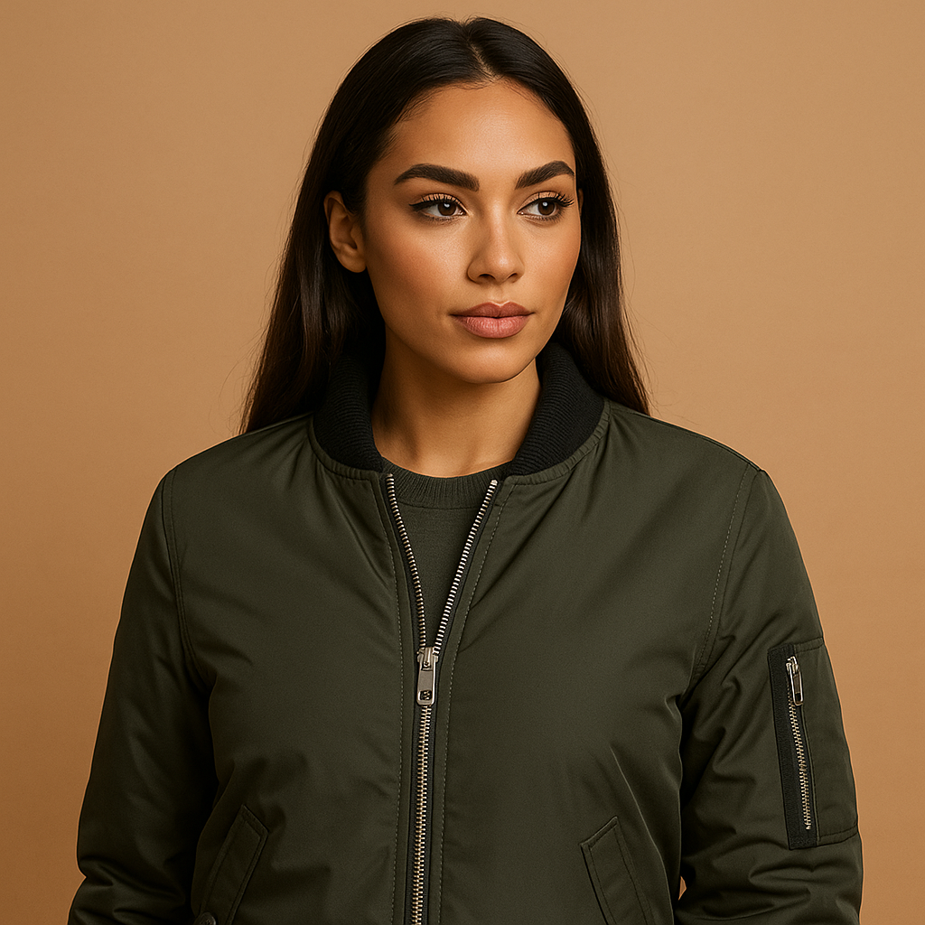 Lightweight bomber jacket for women