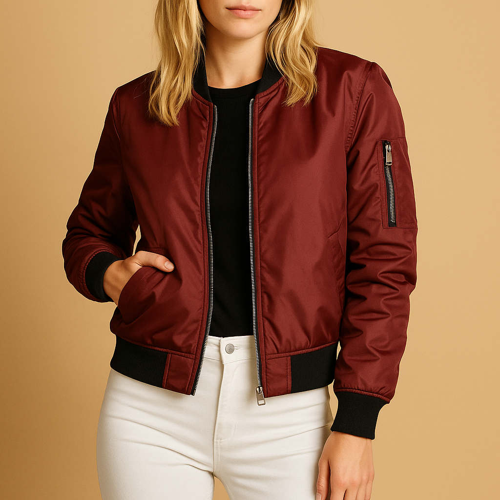 Lightweight bomber jacket for women