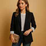 Lightweight casual blazer with long sleeves for women.