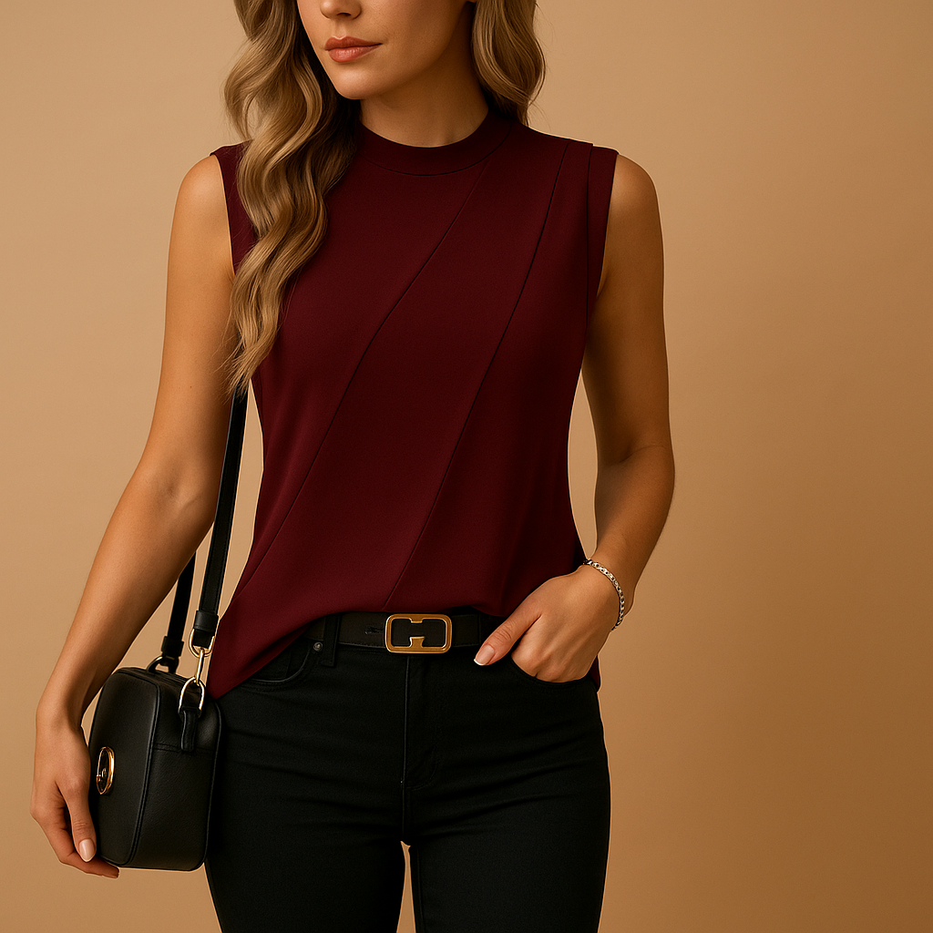 Lightweight casual T-shirt with round neck for women