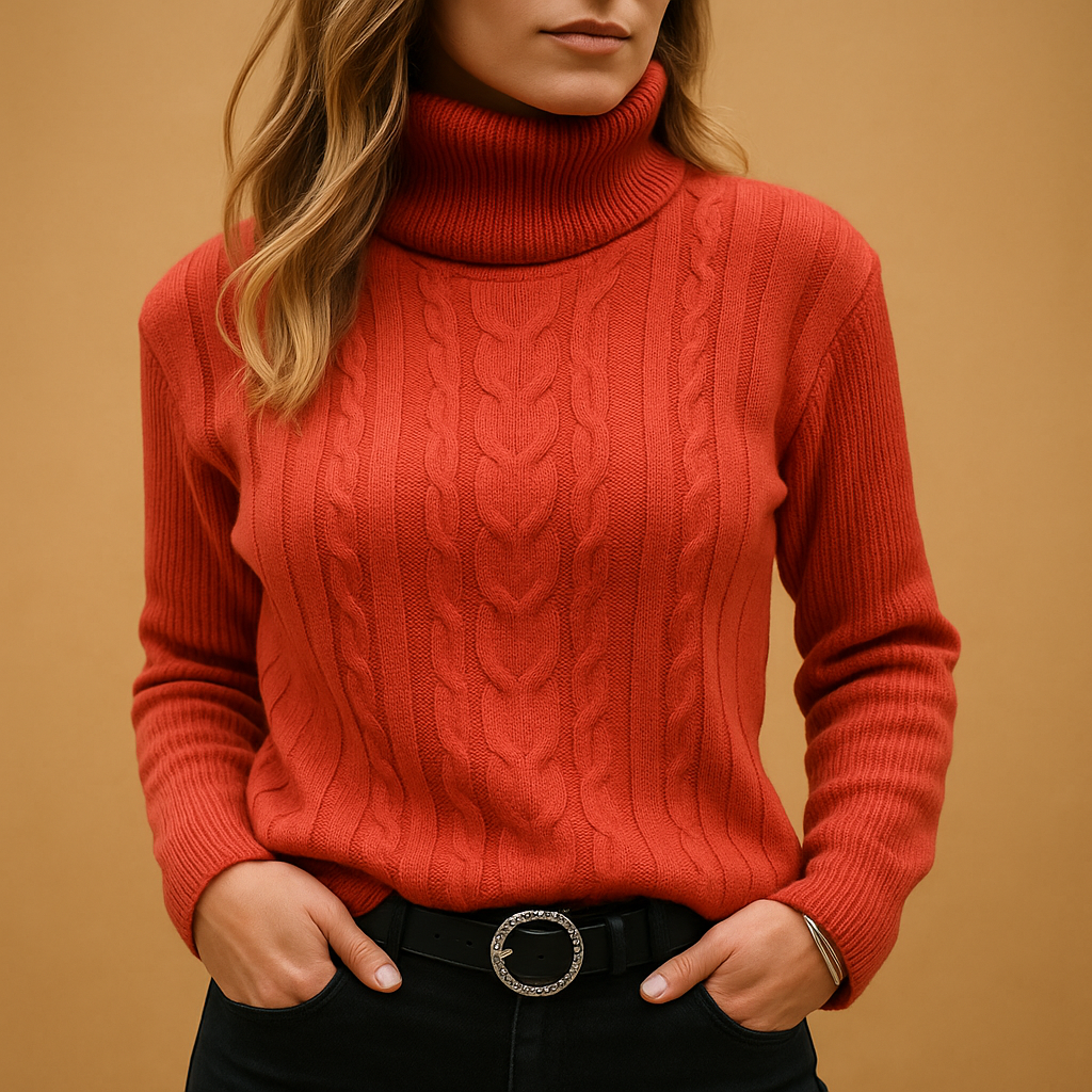 Lightweight turtleneck for women.