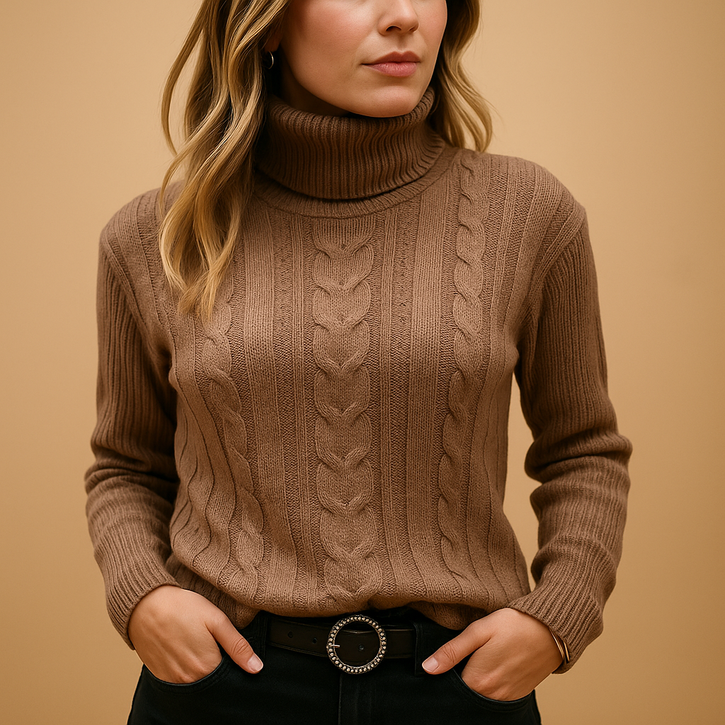 Lightweight turtleneck for women.