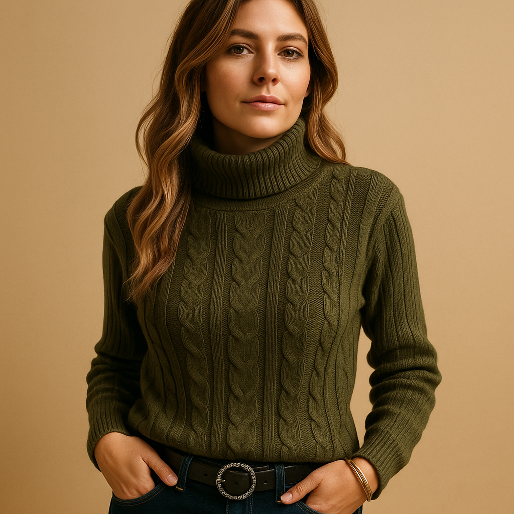 Lightweight turtleneck for women.