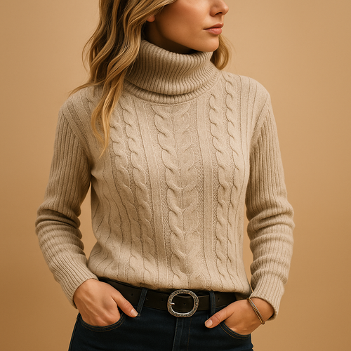 Lightweight turtleneck for women.