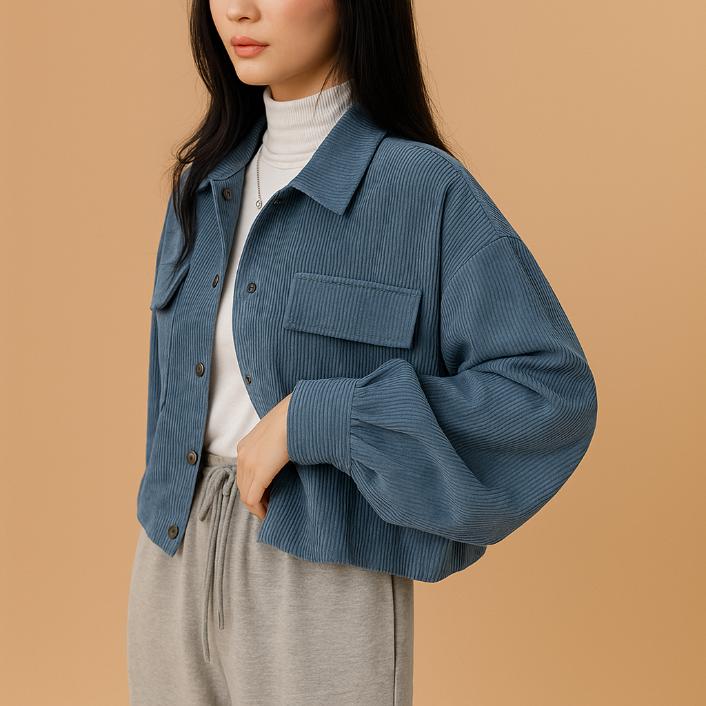 Lightweight corduroy summer jacket for women