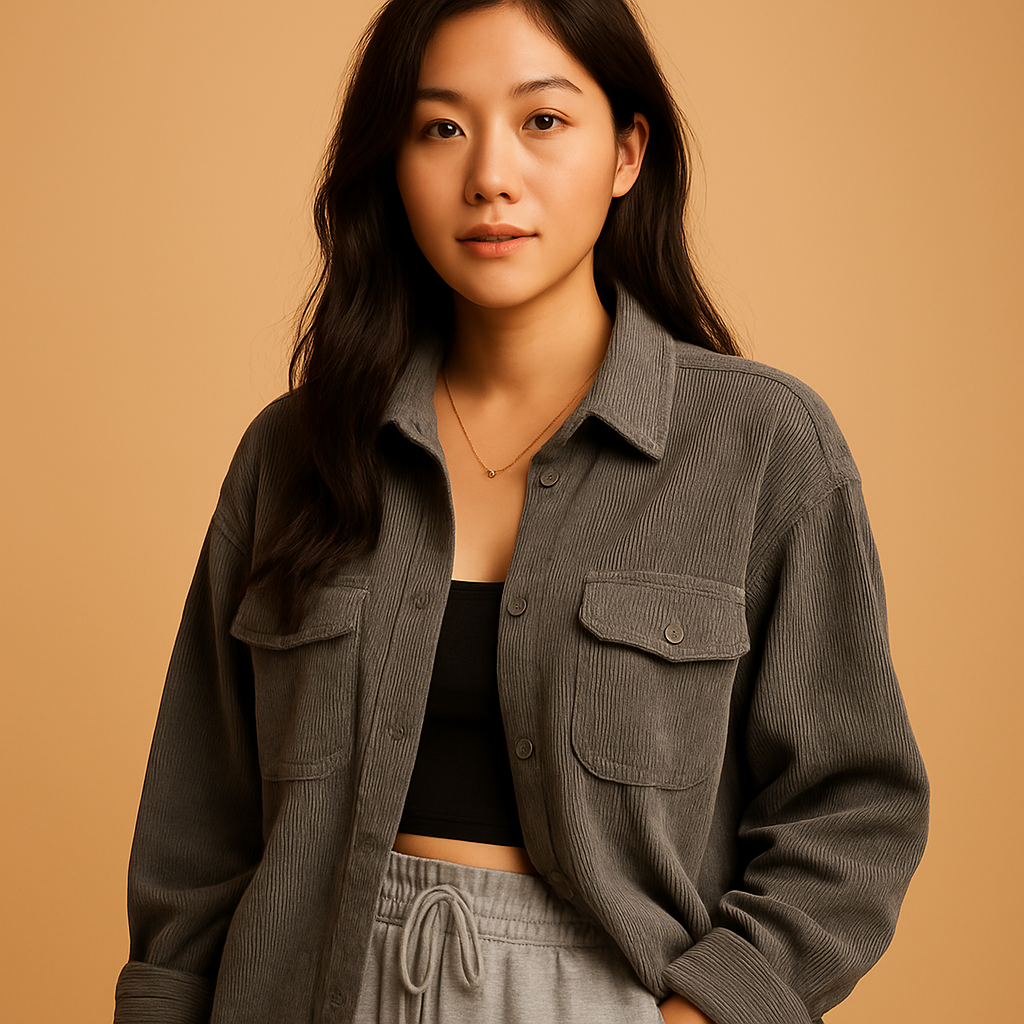 Lightweight corduroy summer jacket for women