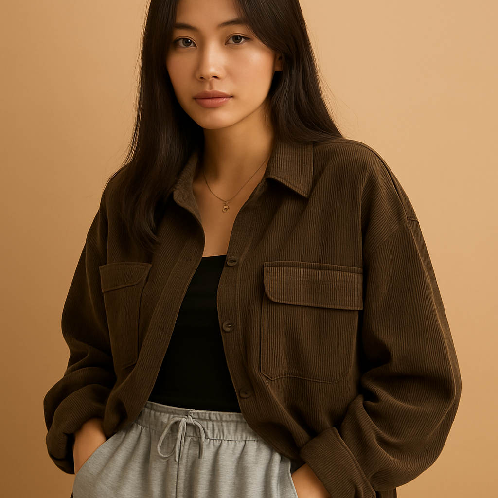 Lightweight corduroy summer jacket for women