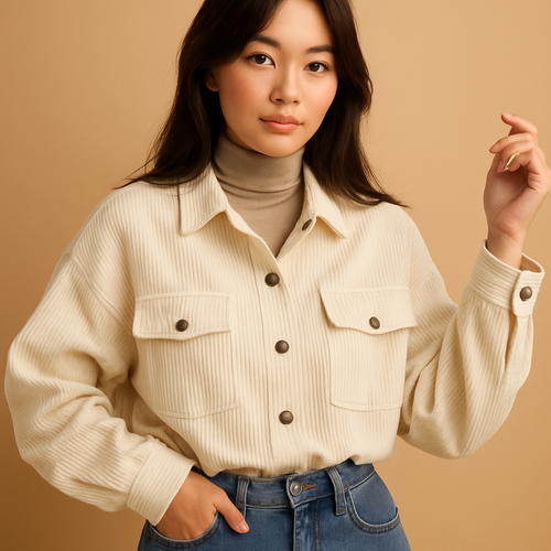 Lightweight corduroy summer jacket for women