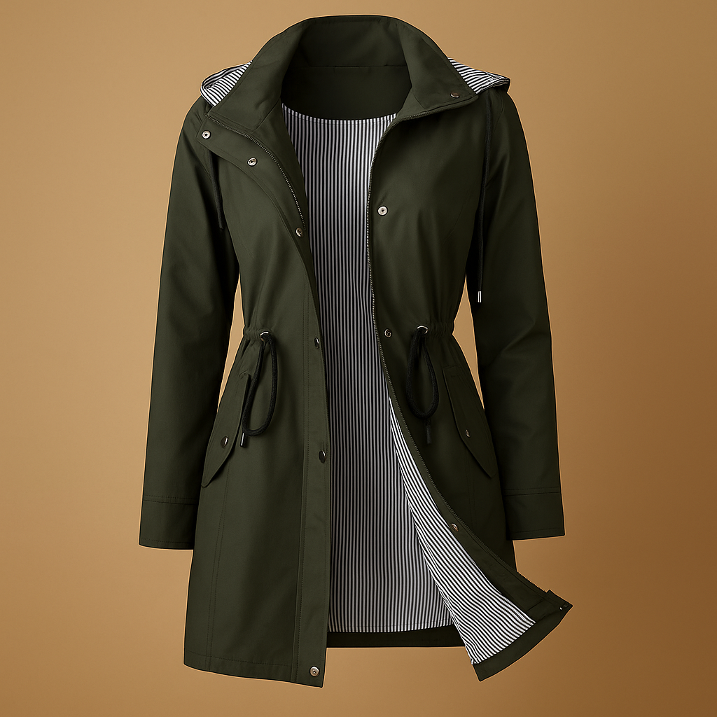 Lightweight women's windbreaker with detachable hood