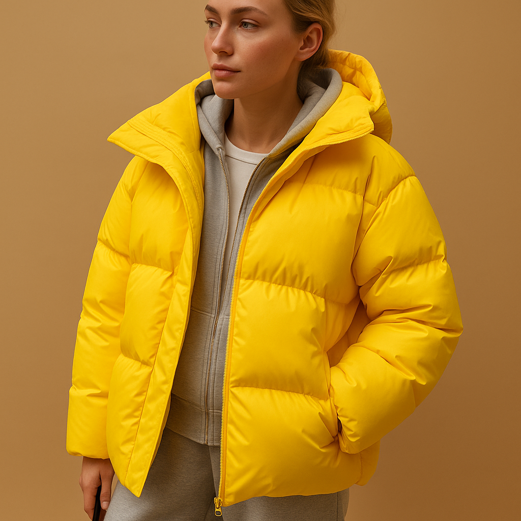 Lightweight quilted jacket with hood for women
