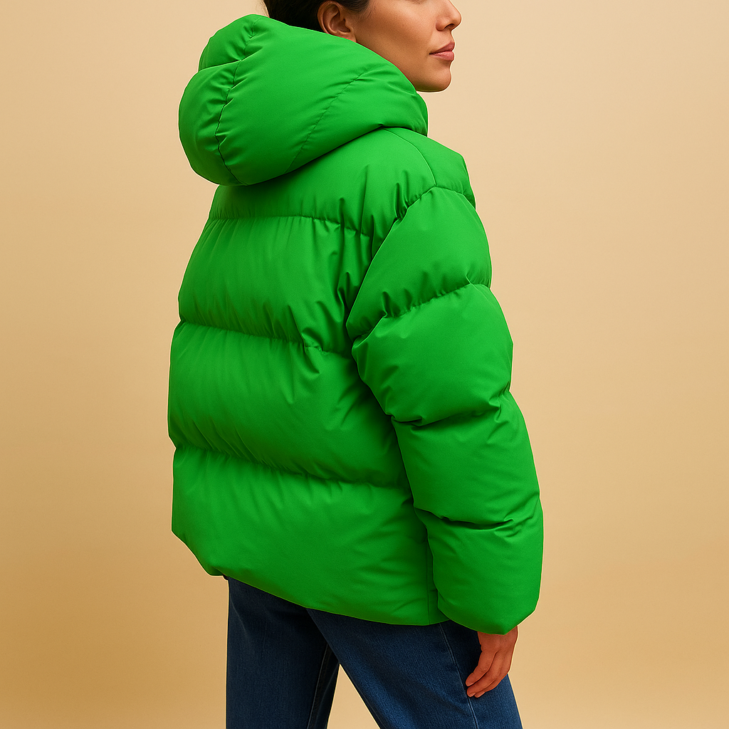 Lightweight quilted jacket with hood for women