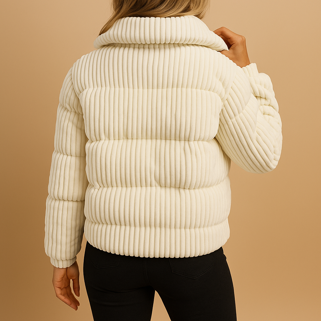 Lightweight puffer jacket with a tailored fit for women