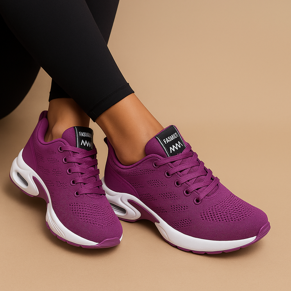 Lightweight walking shoes with slip-on design for women