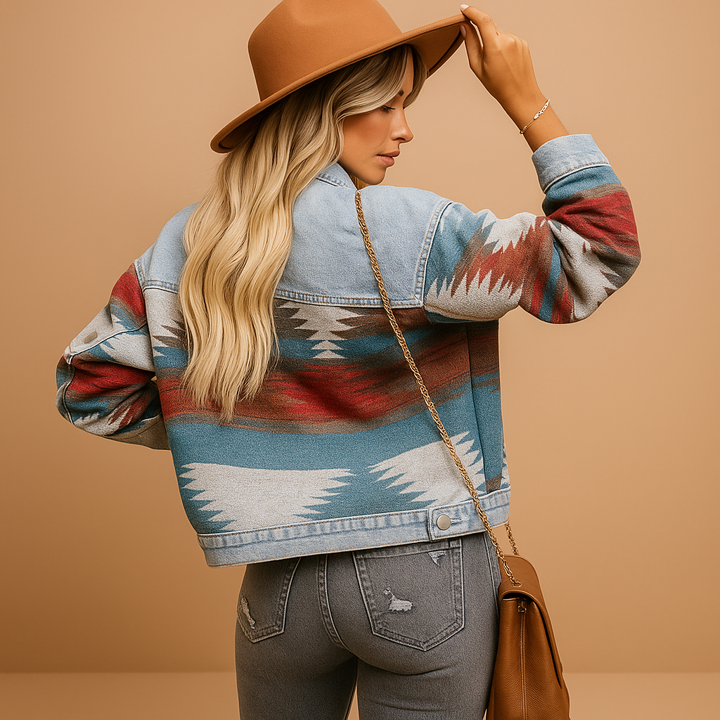 Loose-fitting cotton fall jacket for women