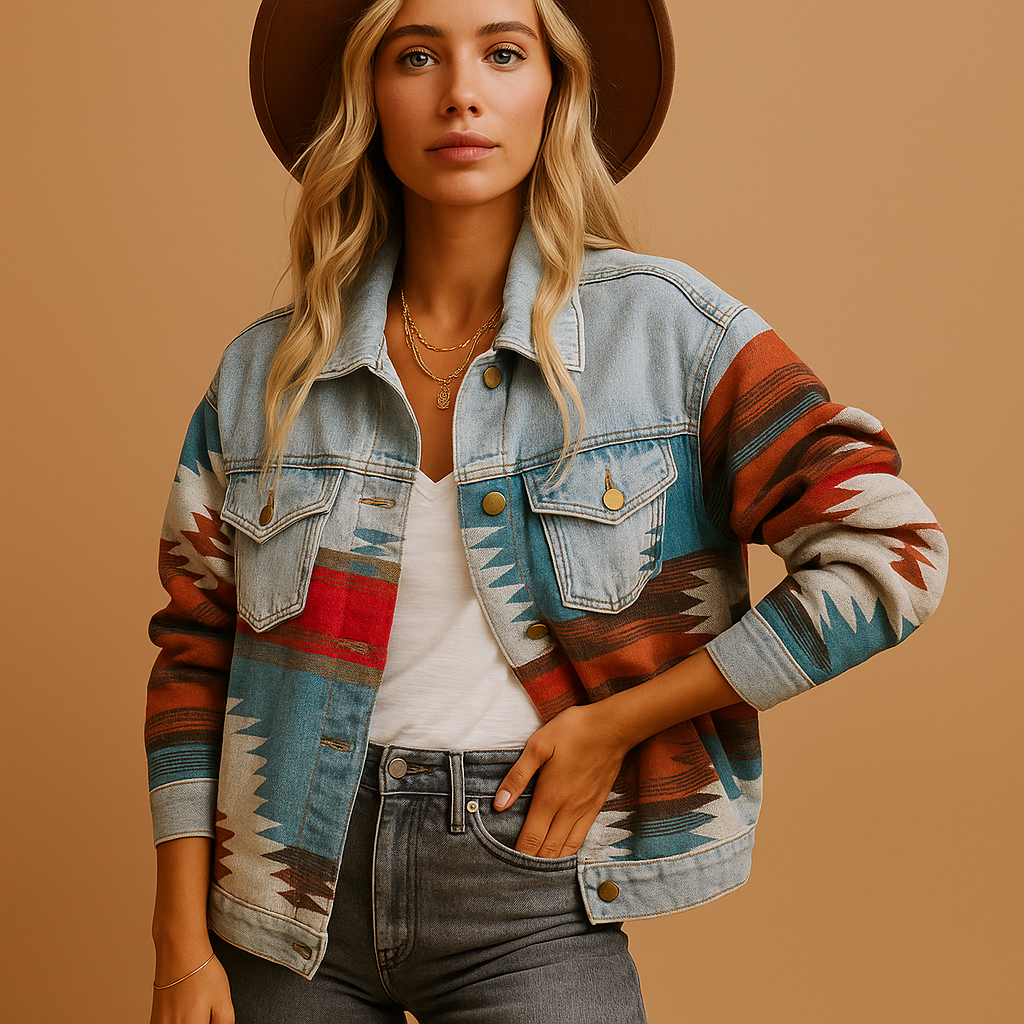 Loose-fitting cotton fall jacket for women