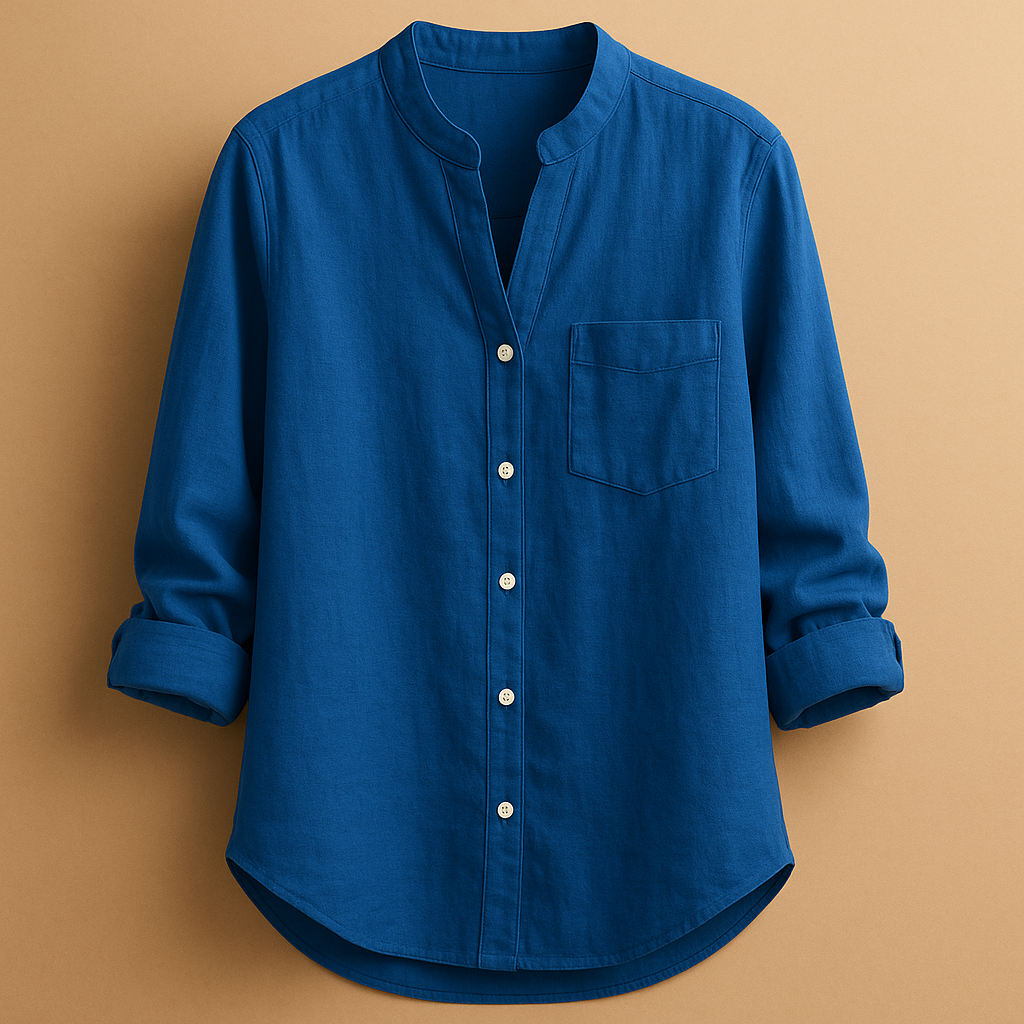 Lightweight shirt with classic collar for women