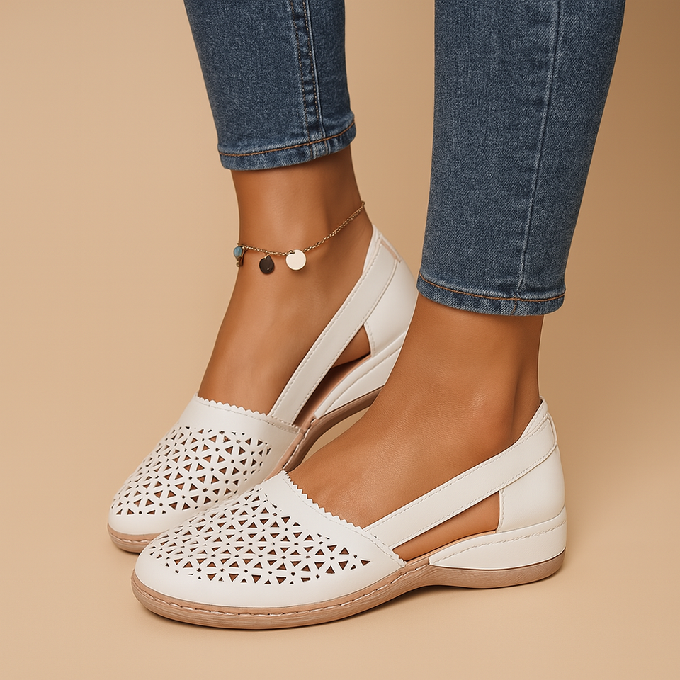 Lightweight slip-on shoes with cutouts for women.