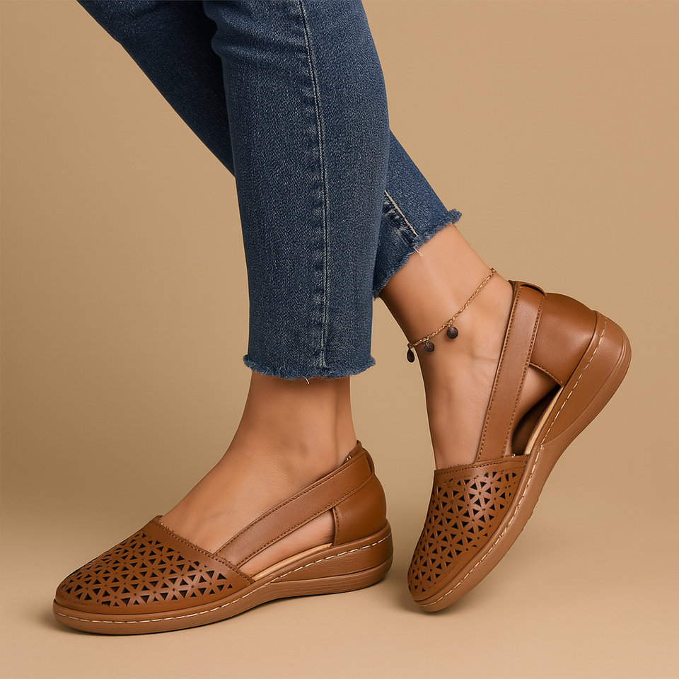 Lightweight slip-on shoes with cutouts for women.