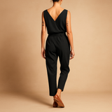 Lightweight jumpsuit with adjustable waistband for women.