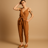 Lightweight jumpsuit with adjustable waistband for women.