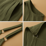 Lightweight jumpsuit with wide legs for women.